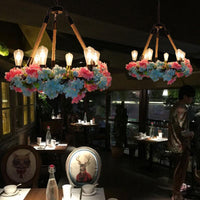 6 Bulbs Chandelier Light Industrial Exposed Bulb Metal LED Suspension Lamp - Rebooters