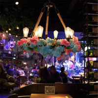 6 Bulbs Chandelier Light Industrial Exposed Bulb Metal LED Suspension Lamp - Rebooters