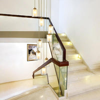 8 Heads Hanging Lighting Modernist Cylinder Glass Pendant - Rebooters