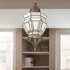 Lantern Corridor Chandelier Mediterranean Style White Frosted Glass 3-Bulb Brass Hanging Light Kit - Rebooters