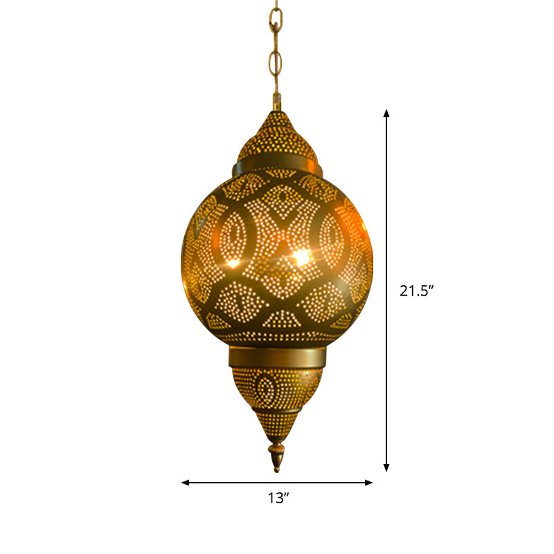 Metallic Vase Gourd Pendant Lamp Vintage 3 Head Chandelier - Rebooters