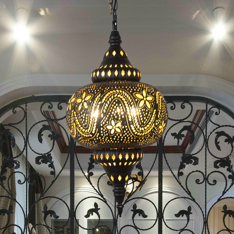 Metallic Vase Gourd Pendant Lamp Vintage 3 Head Chandelier - Rebooters