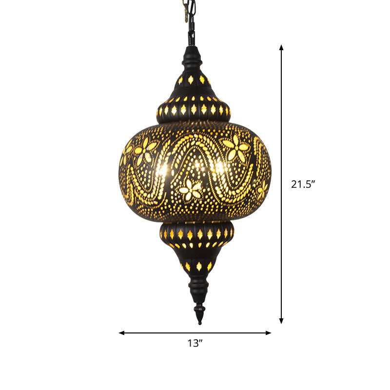 Metallic Vase Gourd Pendant Lamp Vintage 3 Head Chandelier - Rebooters