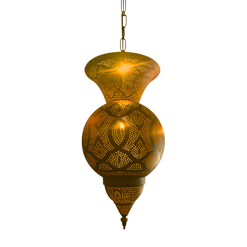 Metallic Vase Gourd Pendant Lamp Vintage 3 Head Chandelier - Rebooters