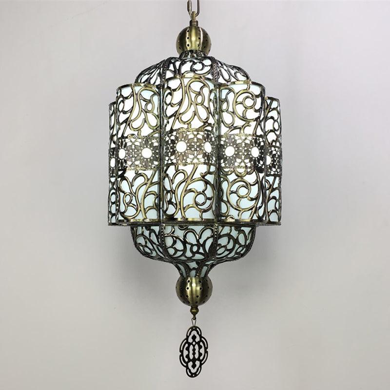 Antiqued Lantern Hanging Light Kit 4 Heads Metal Chandelier - Rebooters