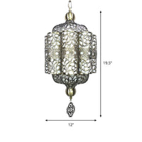 Antiqued Lantern Hanging Light Kit 4 Heads Metal Chandelier - Rebooters