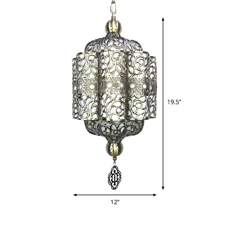 Antiqued Lantern Hanging Light Kit 4 Heads Metal Chandelier - Rebooters