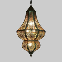 5 Lights Urn Pendant Chandelier Vintage Brass Metal Arab Lamp - Rebooters