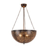 Bowl Restaurant Chandelier Vintage Metal 3-Light Black Lamp - Rebooters