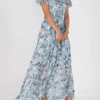 Elegant Joanna Women's Floral Maxi Dress with Flutter Sleeves Rebooters Maxi Women's Dresses