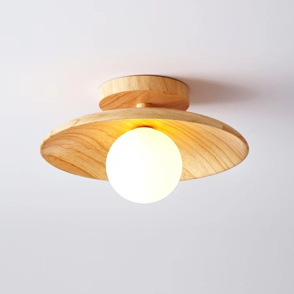 Japanese Aisle Flush Mount Wooden Ceiling Light Fixture - Rebooters