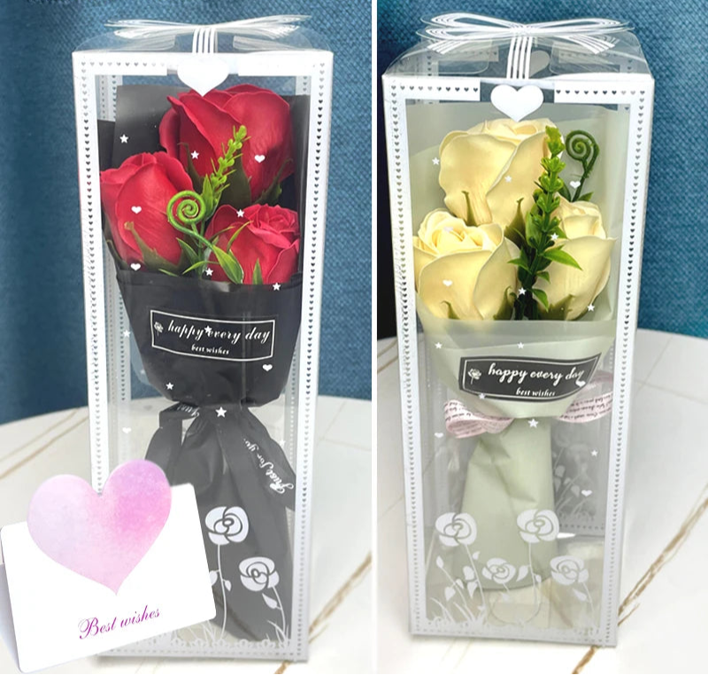 3 Heads Artificial Rose Bouquet | Rebooters