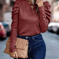 Women's Casual Puff Sleeve Long Sleeve Blouse for All Occasions Rebooters Womens Shirts