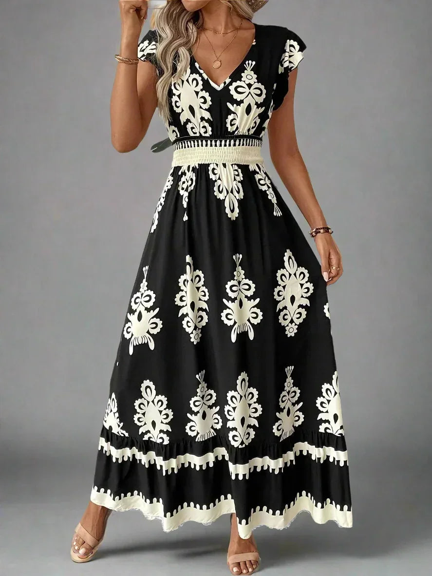 Elegant Women's Maxi Dress with Flowy Bohemian Style Rebooters Maxi Women's Dresses