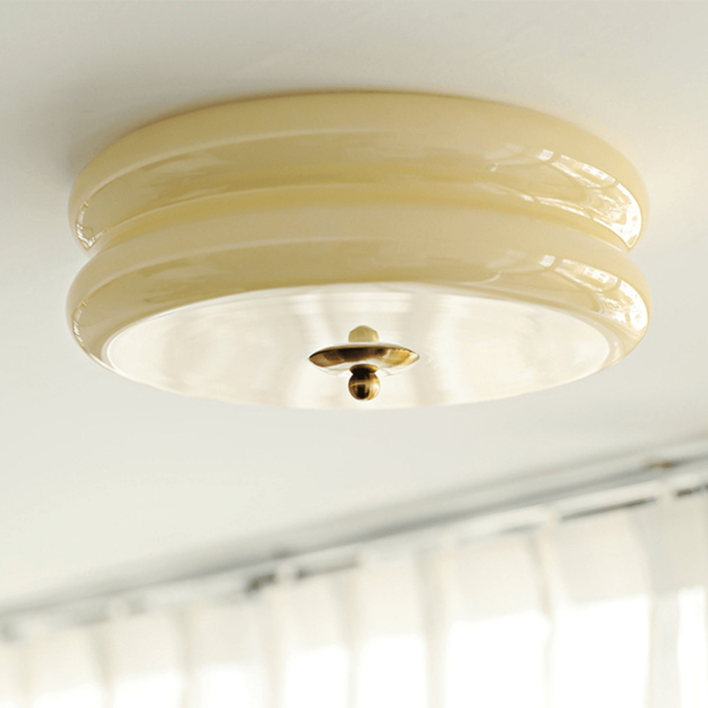 White Round Vintage Porch Ceiling Light Fixture for Elegance - Rebooters
