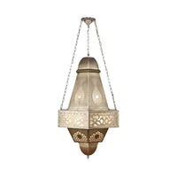 6 Heads Tower Chandelier Lighting Arab Brass Finish Metallic Hanging Ceiling Lamp with Chain - Rebooters