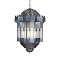 6 Heads Lantern Ceiling Chandelier Art Deco Grey Finish - Rebooters