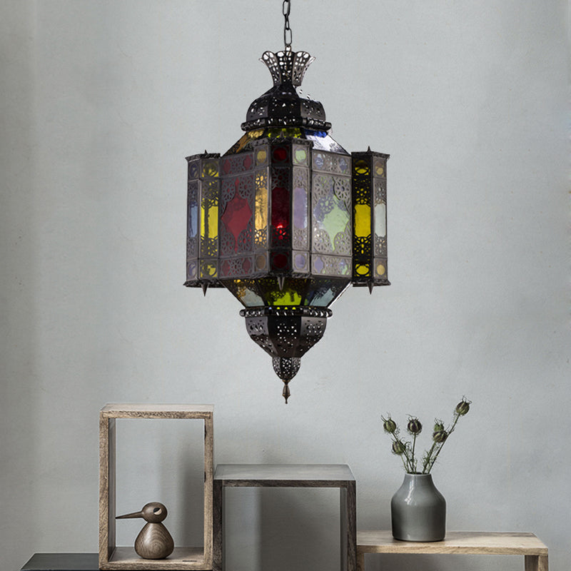 Black 8-Light Pendant Lighting Arab Style Metal Castle Chandelier - Rebooters