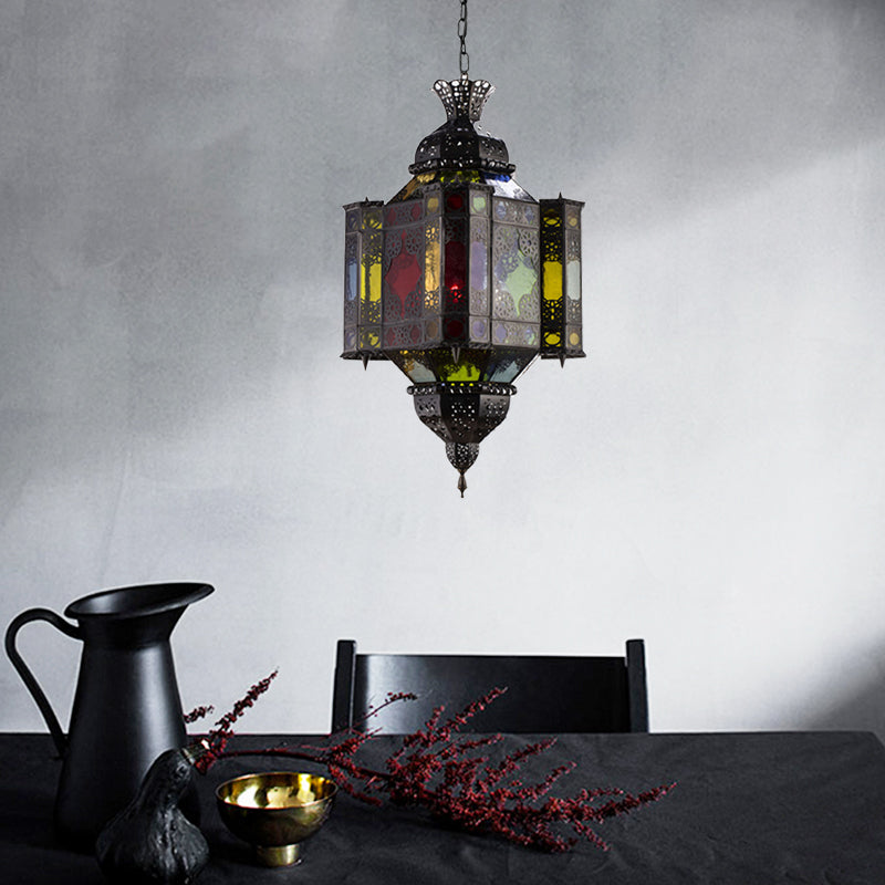 Black 8-Light Pendant Lighting Arab Style Metal Castle Chandelier - Rebooters