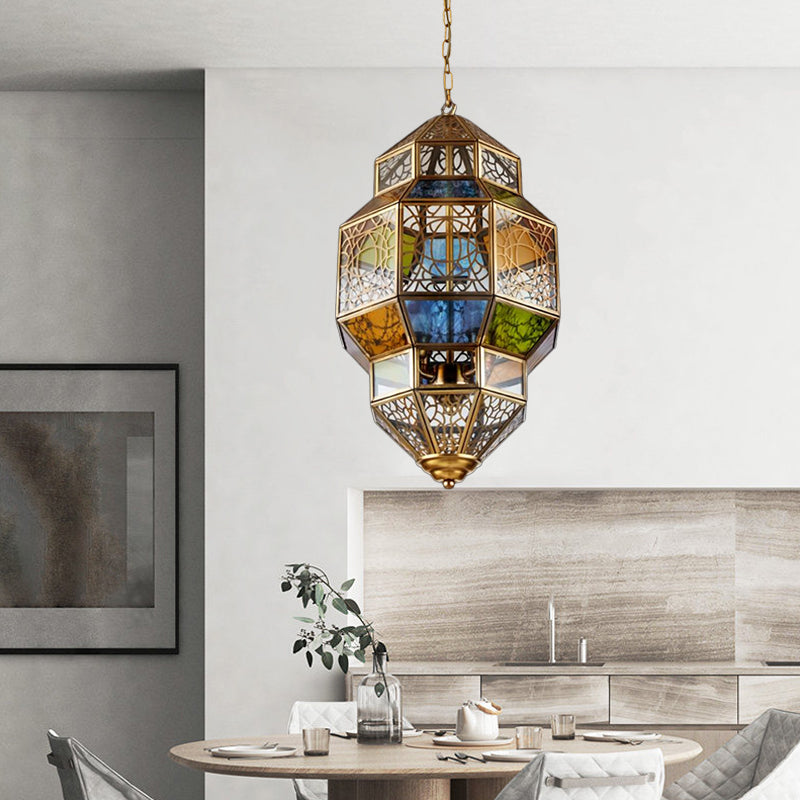 3-Head Gourd Chandelier Lighting Arab Brass Finish Lamp - Rebooters