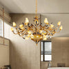 Brass 30 Heads Chandelier Lighting Vintage Metal Tulip LED Pendant Ceiling Light - Rebooters