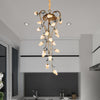 Brass Tulip Hanging Chandelier 21 Lights LED Ceiling Pendant - Rebooters