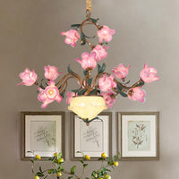 15 Lights Chandelier Pendant Light American Flower Metal LED - Rebooters