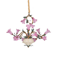 15 Heads Chandelier Lighting American Garden Lily Metal LED Pendant Ceiling Light in Brass - Rebooters