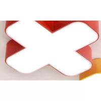 18/24 Inch W Plus Minus Multiply Divide Shape Ceiling Lamp Modern Acrylic LED Mount Chandelier Red Yellow Blue Green Warm White Light - Rebooters