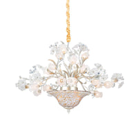 23 Bulbs Metal Chandelier Lamp Countryside Silver Blossom LED Pendant - Rebooters