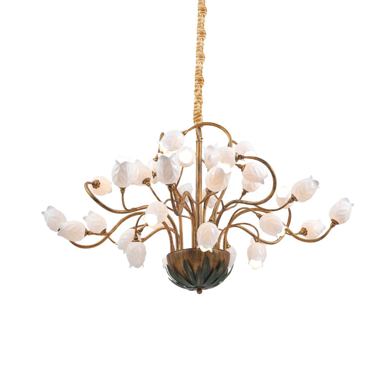 Brass 36 Bulbs Chandelier Light Romantic Pastoral Fixture - Rebooters