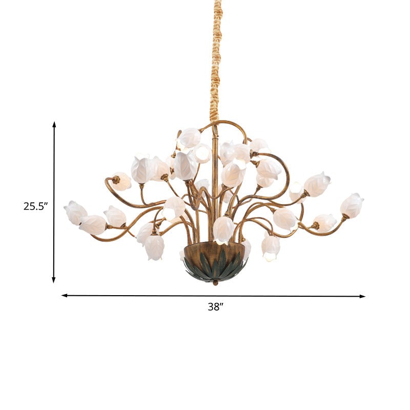 Brass 36 Bulbs Chandelier Light Romantic Pastoral Fixture - Rebooters