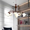 American Flower Chandelier Lamp 6 Lights LED Fixture Brown - Rebooters