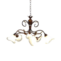 American Flower Chandelier Lamp 6 Lights LED Fixture Brown - Rebooters