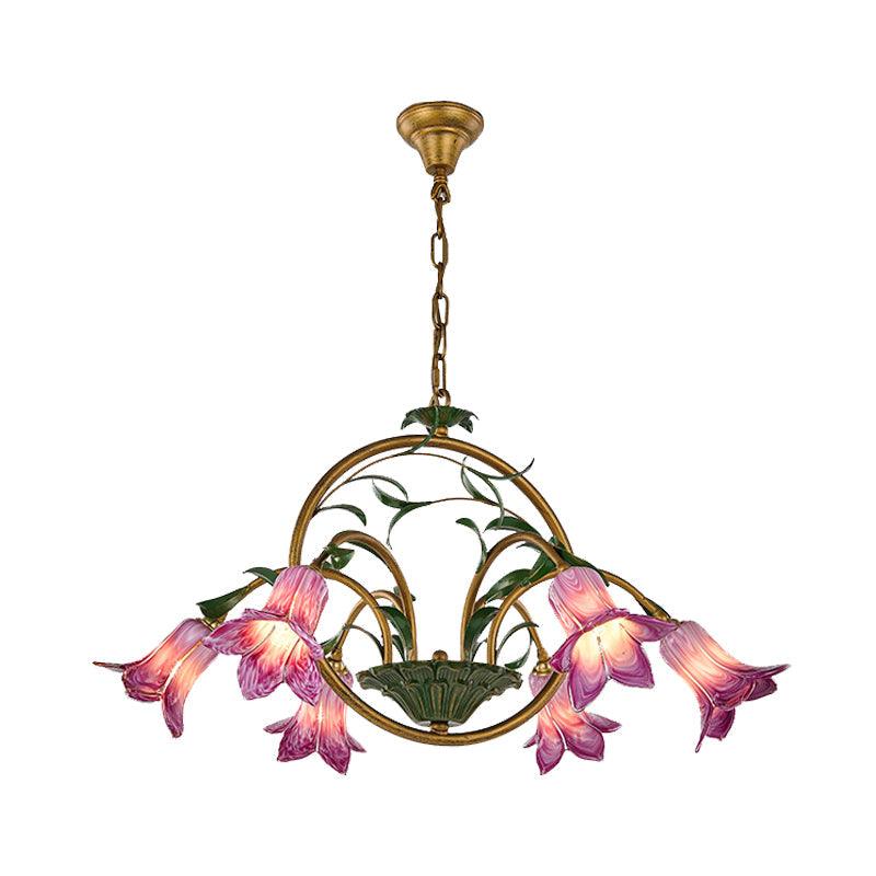 American Garden Lily Hanging Chandelier Metal LED Light - Rebooters