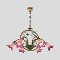American Garden Lily Hanging Chandelier Metal LED Light - Rebooters