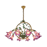 American Garden Lily Hanging Chandelier Metal LED Light - Rebooters