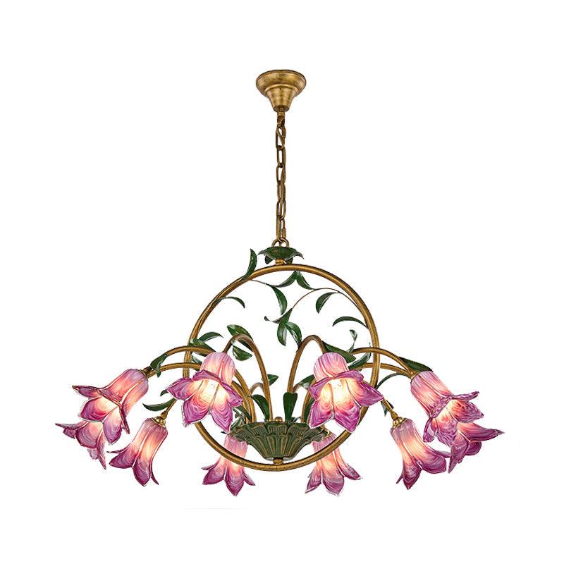 American Garden Lily Hanging Chandelier Metal LED Light - Rebooters