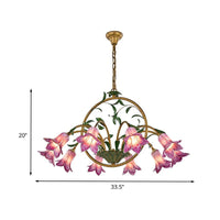 American Garden Lily Hanging Chandelier Metal LED Light - Rebooters