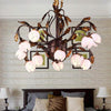 Metal Dark Brown Chandelier Lighting Lotus 12/20/25 Lights - Rebooters