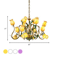 American Flower Metal Hanging Pendant 16 Heads LED Chandelier - Rebooters