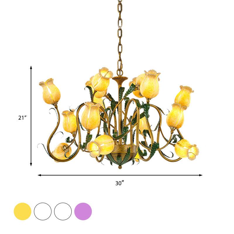 American Flower Metal Hanging Pendant 16 Heads LED Chandelier - Rebooters