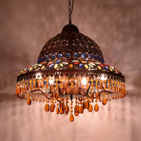 5 Lights Barn Chandelier Light Art Deco Brass Pendant Fixture - Rebooters