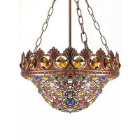 3 Bulbs Metal Chandelier Pendant Light Bohemian Brass Bowl - Rebooters