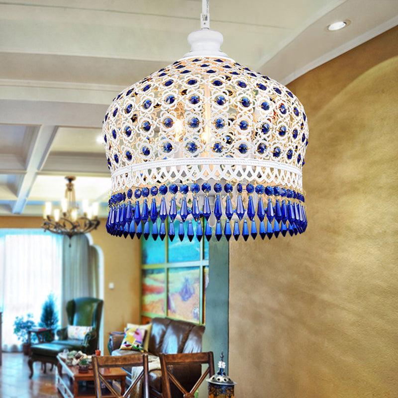 Dome Dining Room Chandelier Lamp Bohemian Metal 3 Lights - Rebooters