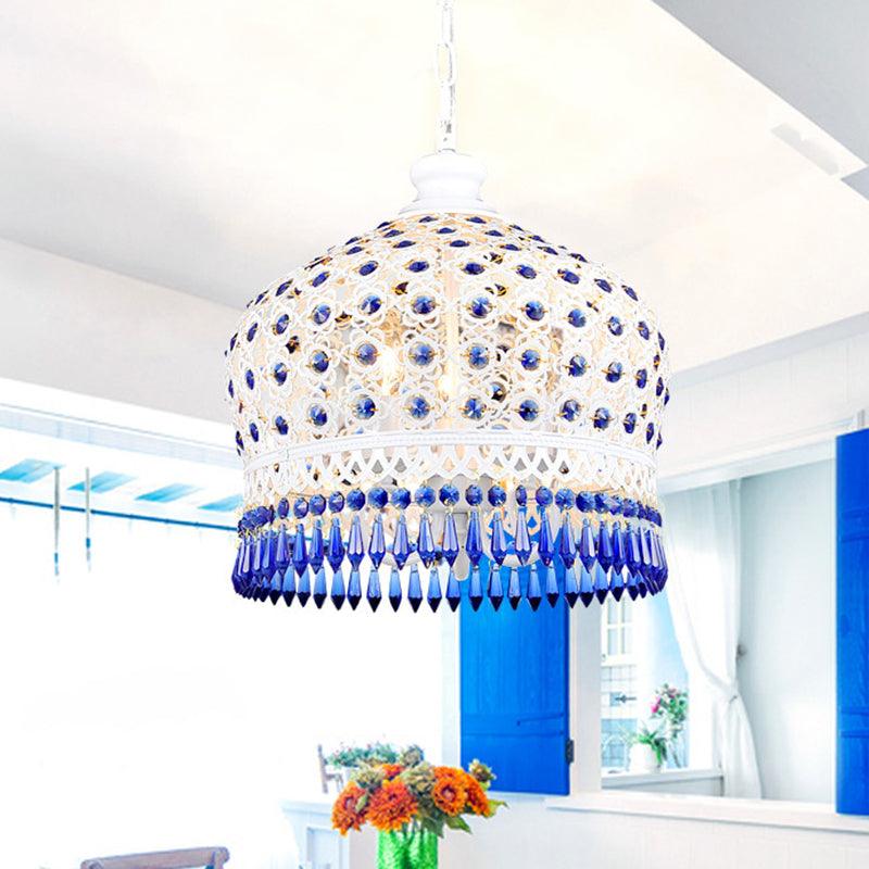 Dome Dining Room Chandelier Lamp Bohemian Metal 3 Lights - Rebooters