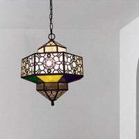 Art Deco Hollow-Out Hanging Light 3 Bulbs Brass Lamp - Rebooters