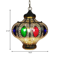 4 Heads Pendant Lighting Mediterranean Ceiling Chandelier in Brass - Rebooters