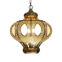4 Heads Pendant Lighting Mediterranean Ceiling Chandelier in Brass - Rebooters