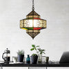 Lantern Restaurant Hanging Chandelier Arab Metal 3 Heads Brass - Rebooters